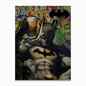 Pop Art Batman Drink Beer Canvas Print