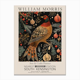 William Morris Prints Pheasant Ornaments Christmas Gift Winter Vintage Canvas Print