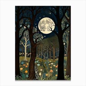 William Morris Moonlight In The Forest 132 Canvas Print