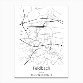 Feldbach,Austria Minimalist Map Canvas Print