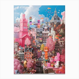 Amsterdam   Retro Collage Style 4 Canvas Print