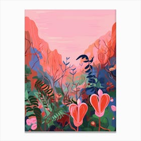 Boho Wildflower Painting Bleeding Heart Dicentra 3 Canvas Print