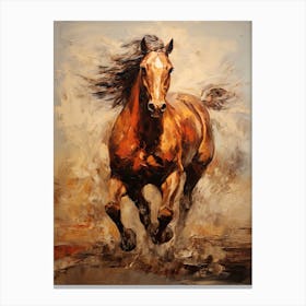 A Horse Painting In The Style Of Palette Knife Painting 2 Canvas Print