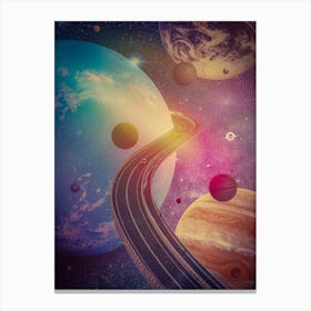 Road To The Planets Vintage Canvas Print