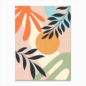 Abstract Painting With Leaves 1 Canvas Print