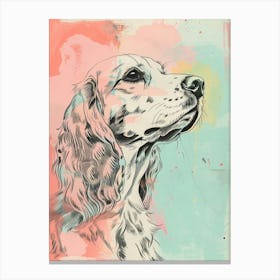 Pastel Watercolour Irish Setter Dog Line Illustration 4 Canvas Print