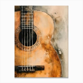 Watercolor Guitar Painting 2 Canvas Print