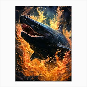 Inferno Fantasy Black Shark Canvas Print
