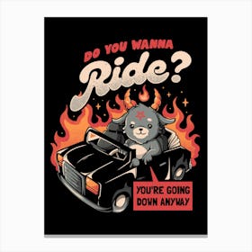 Ride to Hell - Funny Evil Creepy Baphomet Gift Canvas Print