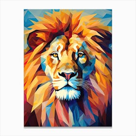 Lion Art Painting Cubistic Style 1 Canvas Print