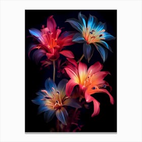 colorful abstract Lilies Canvas Print