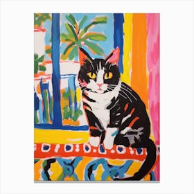 Painting Of A Cat In Djerba Tunisia 3 Canvas Print