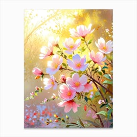 Pink Flowers In The Spring Canvas Print