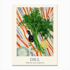 Marche Aux Legumes Dill Summer Illustration 4 Canvas Print
