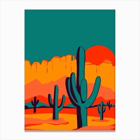 Cactus In The Desert 3 Canvas Print