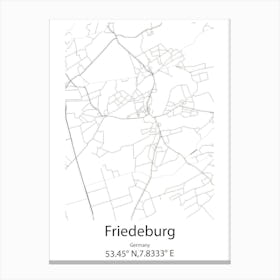 Friedeburg,Germany Minimalist Map Canvas Print