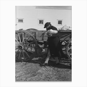 Untitled Photo, Possibly Related To Farmer Taking Milk To Milk Station, Eufaula, Oklahoma By Russell Lee 1 Canvas Print