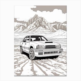 Subaru Impreza Wrx Sti Desert Drawing 3 Canvas Print