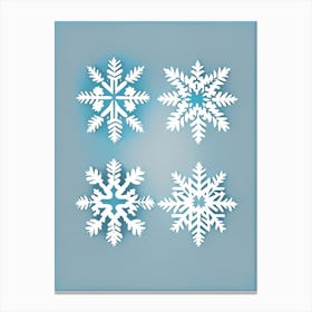 Individual, Snowflakes, Retro Minimal 3 Canvas Print