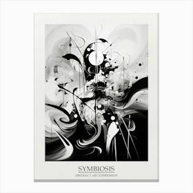 Symbiosis Abstract Black And White 7 Poster Canvas Print