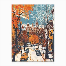 Fordham New York Colourful Silkscreen Illustration 3 Canvas Print
