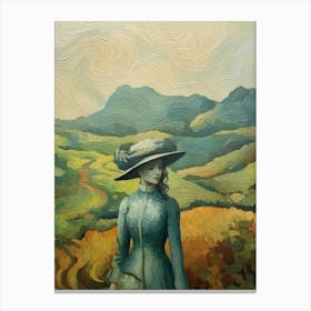 Woman In The Field Canvas Print