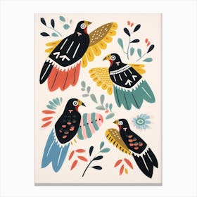 Folk Style Bird Painting Bald Eagle 2 Canvas Print