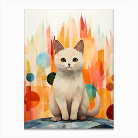 Whiskered Whimsy: Charming Cat Art Canvas Print