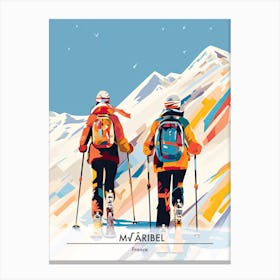 Meribel   France, Ski Resort Poster Illustration 3 Canvas Print