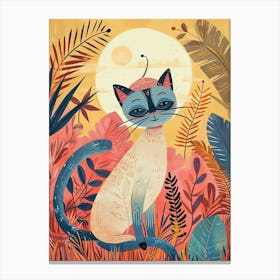 Balinese Cat Storybook Illustration 1 Canvas Print