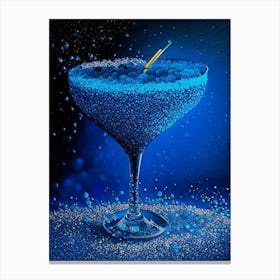 Blue Lagoon Pointillism Cocktail Poster Canvas Print