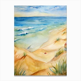 Watercolor Of Sand Dunes Canvas Print