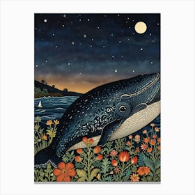 Whale At Night Canvas Print