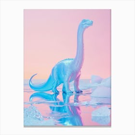Pastel Toy Dinosaur In A Icy Landscape 2 Canvas Print