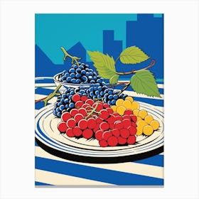 Grapes Pop Art Inspired Canvas Print