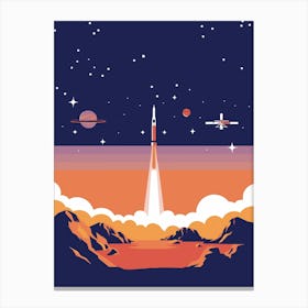 Space Rocket Launch Canvas Print