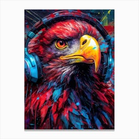 Eagle With Headphones animal Canvas Print
