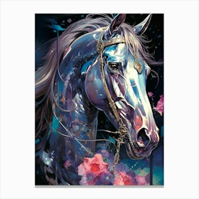 Horse With Flowers Canvas Print
