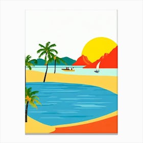 Palawan Beach Sentosa Island Singapore Midcentury Canvas Print