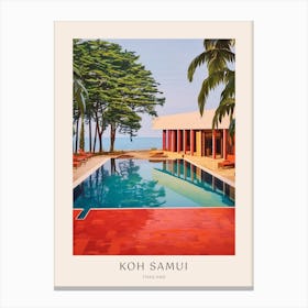 Koh Samui, Thailand Midcentury Modern Pool Poster Canvas Print