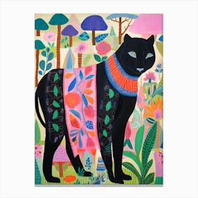 Maximalist Animal Painting Black Panther 1 Canvas Print