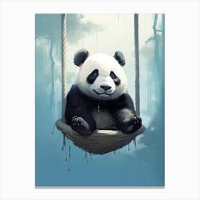 Panda Art In Precisionism Style 1 Canvas Print