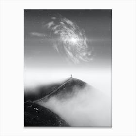 Spiral Space Black And White Canvas Print