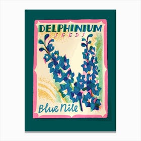 Delphinium Seed Packet Canvas Print