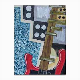Living Room Wall Art, Rickenbacker, Bass Guitar Abstract Canvas Print