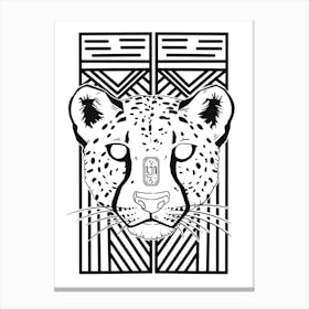 Leopard White Tribe Canvas Print
