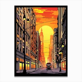 Istiklal Avenue Modern Pixel Art 3 Canvas Print