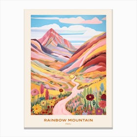 Rainbow Mountain Peru Hike Poster Canvas Print