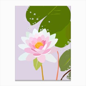 Water Lily | 06 - Pastel Purple Canvas Print