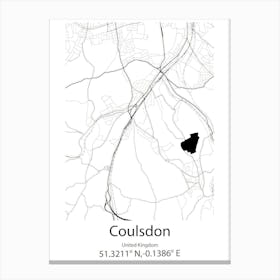 Coulsdon,United Kingdom Minimalist Map Toile